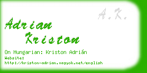 adrian kriston business card